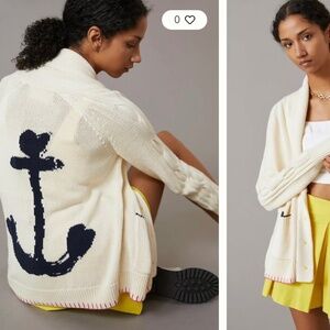 Kerri Rosenthal Anchors Shawl Cardigan, size XL